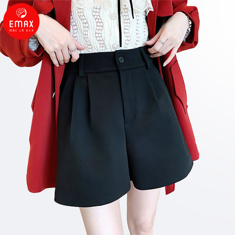 Quần Short Nữ Vải Suông Trơn Emax