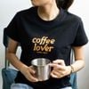 Coffee Lover Đen T-Shirt