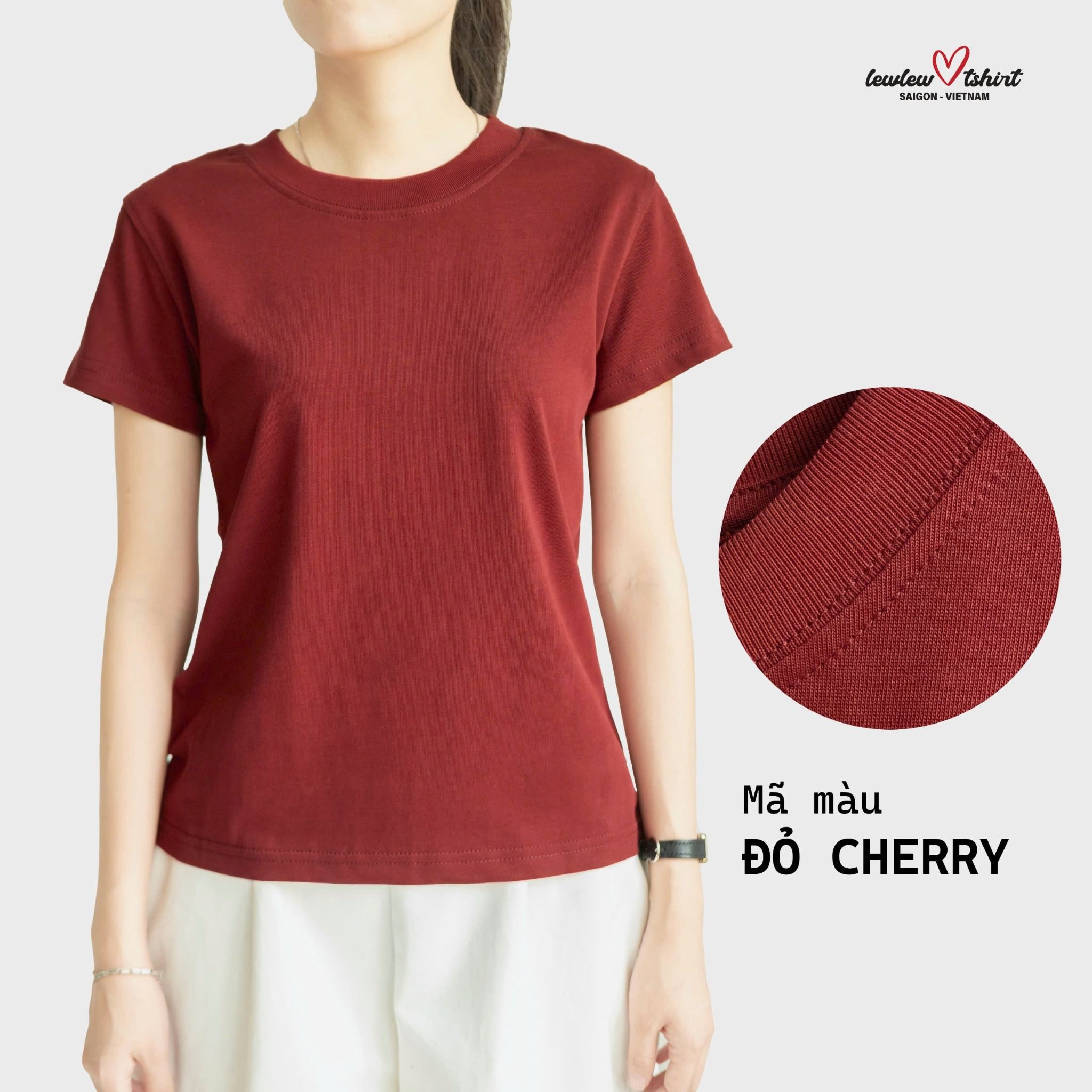 Basic Tee Đỏ Cherry