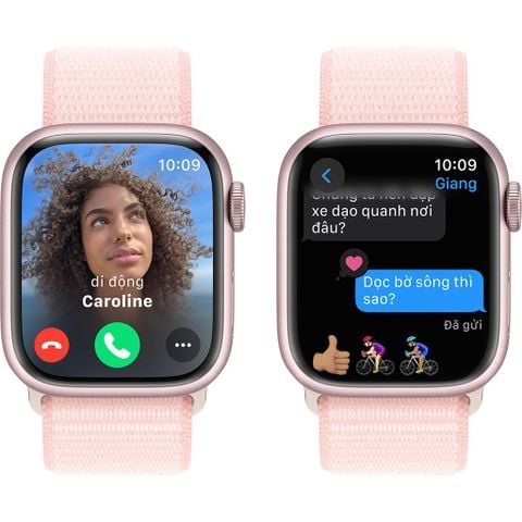 Apple Watch Series 9 GPS & Cellular 41mm Pink Viền Aluminium Dây Light Pink Sport Loop