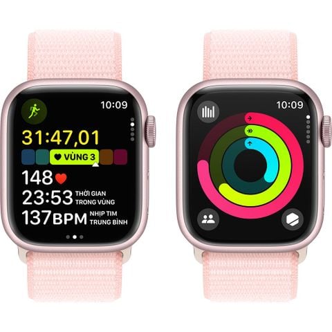 Apple Watch Series 9 GPS 41mm Pink Viền Aluminium Dây Light Pink Sport Loop