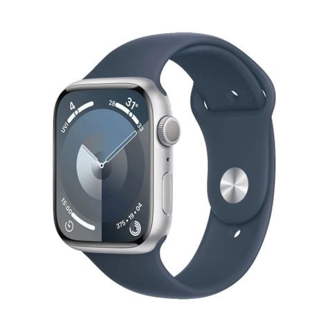 Apple Watch Series 9 GPS 45mm Silver Viền Aluminium Dây Storm Blue Sport Band - M/L