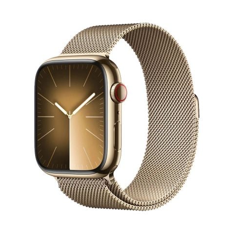 Apple Watch Series 9 GPS & Cellular 45mm Gold Viền Stainless Steel Dây Gold Milanese Loop