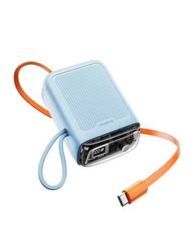 Sạc dự phòng kèm dây cáp USB-C 60cm TransiMini FlexCharge Retractable 30W, 10000mAh