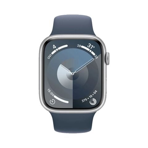 Apple Watch Series 9 GPS 45mm Silver Viền Aluminium Dây Storm Blue Sport Band - M/L