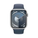 Apple Watch Series 9 GPS 45mm Silver Viền Aluminium Dây Storm Blue Sport Band - S/M