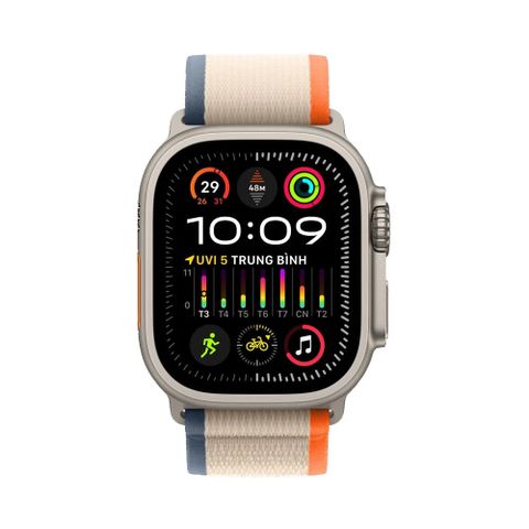 Apple Watch Ultra 2 GPS + Cellular 49mm Titanium Dây Orange/Beige Trail Loop