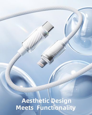 Cáp Innostyle USB-C to Lightning CryStalShine 1.5 Mét white