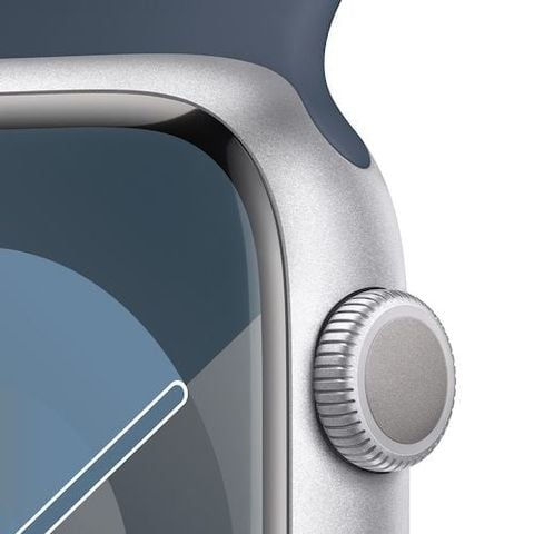 Apple Watch Series 9 GPS 45mm Silver Viền Aluminium Dây Storm Blue Sport Band - M/L