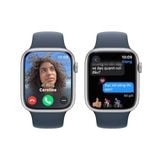 Apple Watch Series 9 GPS 45mm Silver Viền Aluminium Dây Storm Blue Sport Band - M/L