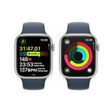 Apple Watch Series 9 GPS 45mm Silver Viền Aluminium Dây Storm Blue Sport Band - M/L