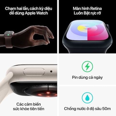Apple Watch Series 9 GPS 45mm Silver Viền Aluminium Dây Storm Blue Sport Band - M/L