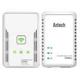 Aztech Homeplug AV Ethernet Adapter + WiFi Extender HL113E + HL113EW