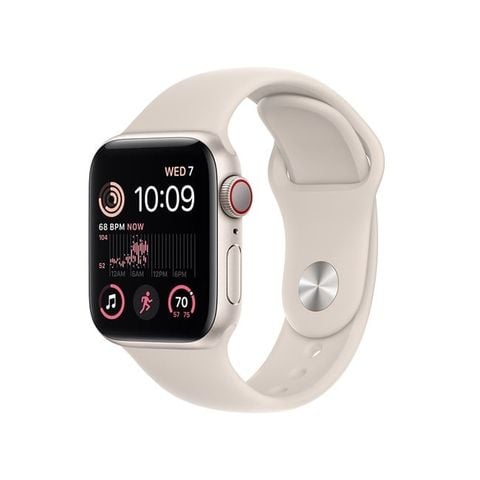 Apple Watch SE GPS 44mm Silver Viền Aluminium Dây White Sport Band