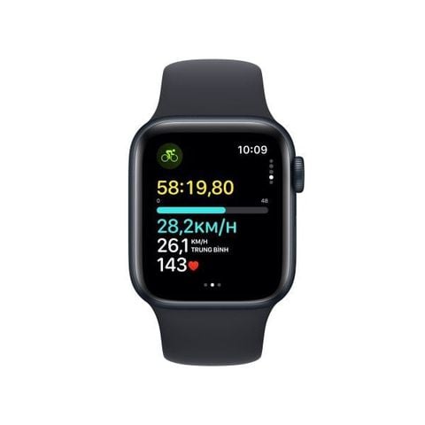 Apple Watch SE GPS 44mm Midnight Viền Aluminium Dây Midnight Sport Band - M/L