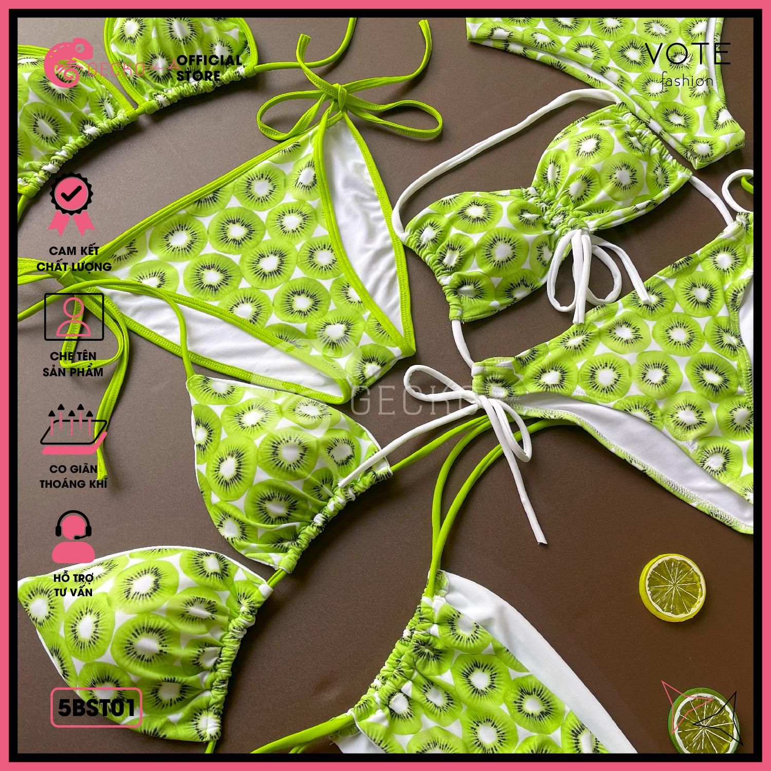  Bikini 2 Mảnh Kiwi Xuân Hè Cá Tính GECKO 5BST01 