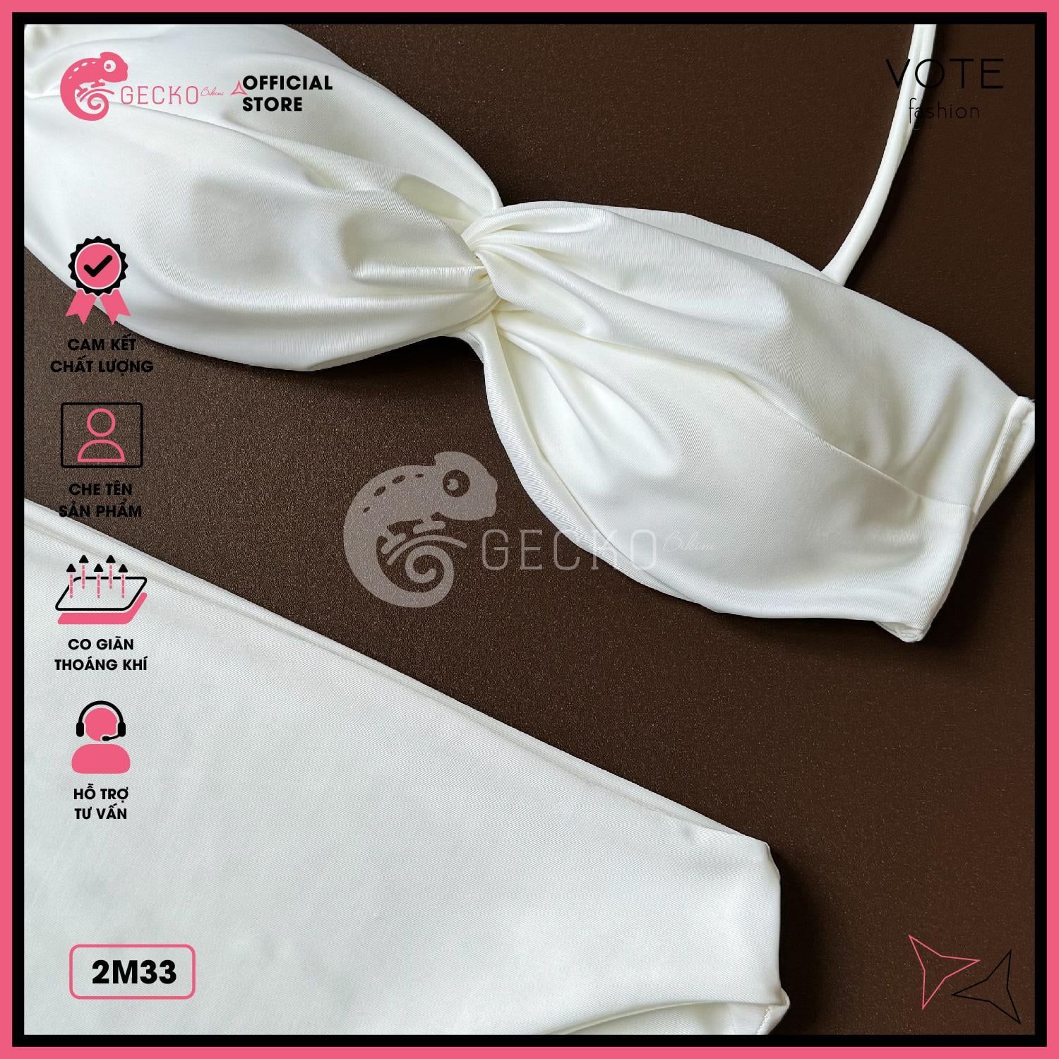  Bikini 2 Mảnh Áo Xoắn Cúp Ngang Gợi Cảm GECKO 2M33 