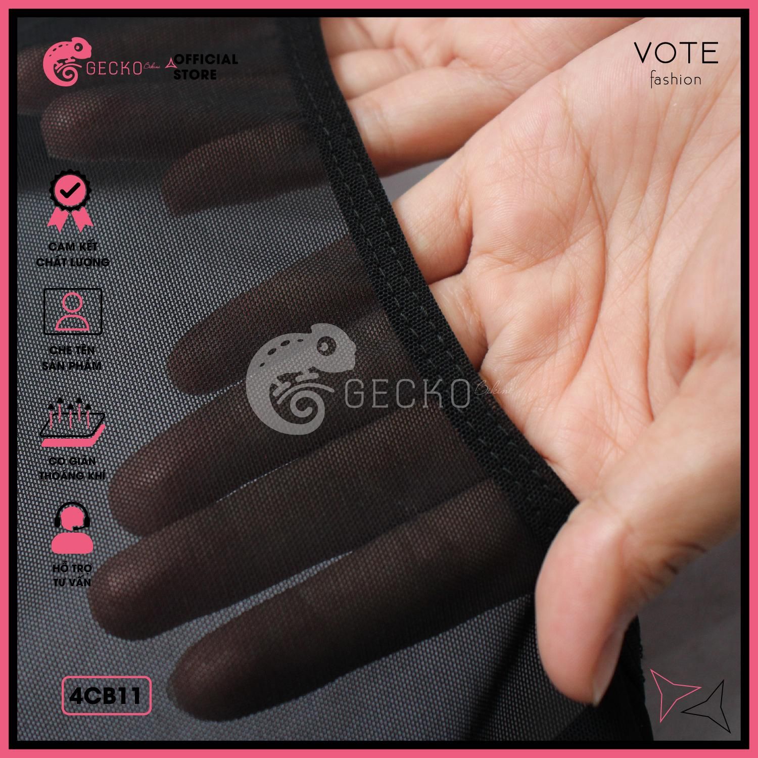  Combo 3 Món Bikini Quần Áo Tam Giác Kèm Áo Lưới Dáng Dài GECKO 4CB11 