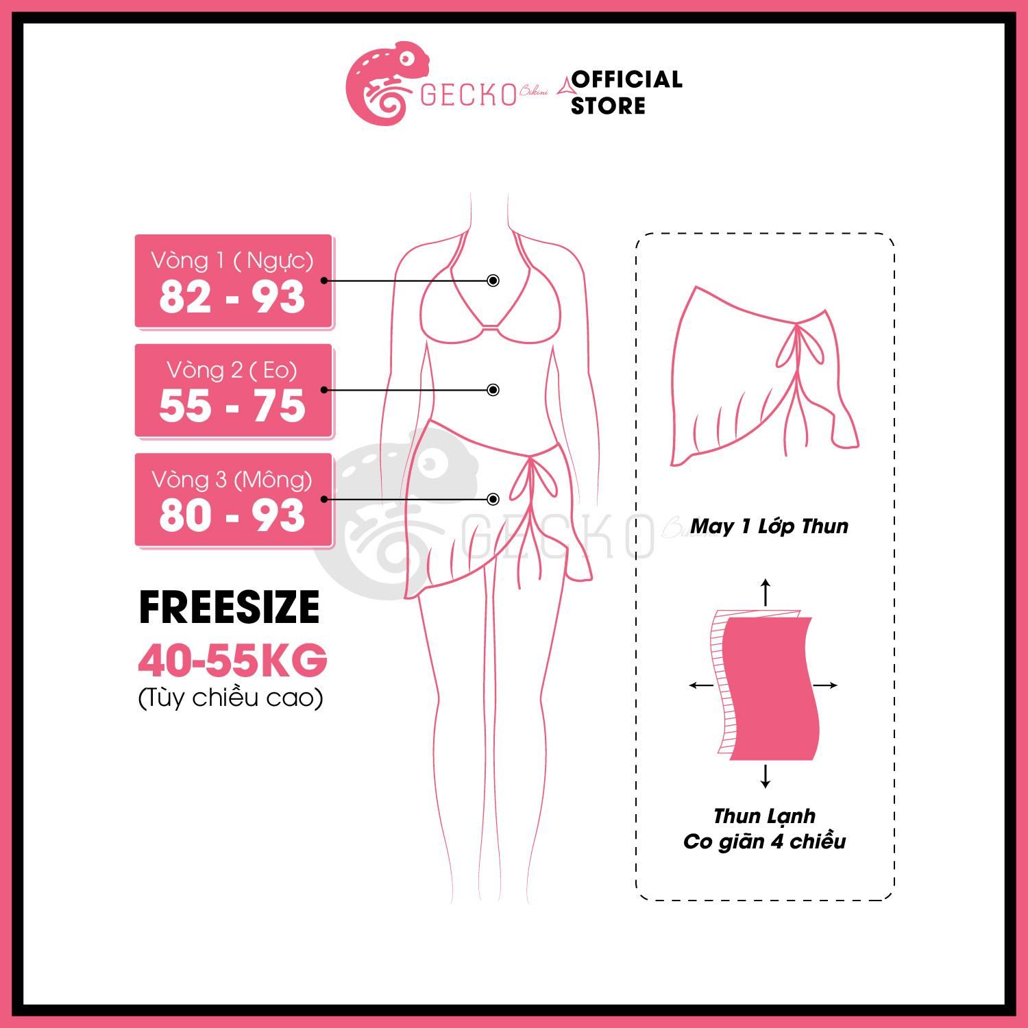  Combo 3 Món Bikini Áo Lệch Vai Lotkhe Phối Quần Váy GECKO 4CB25 