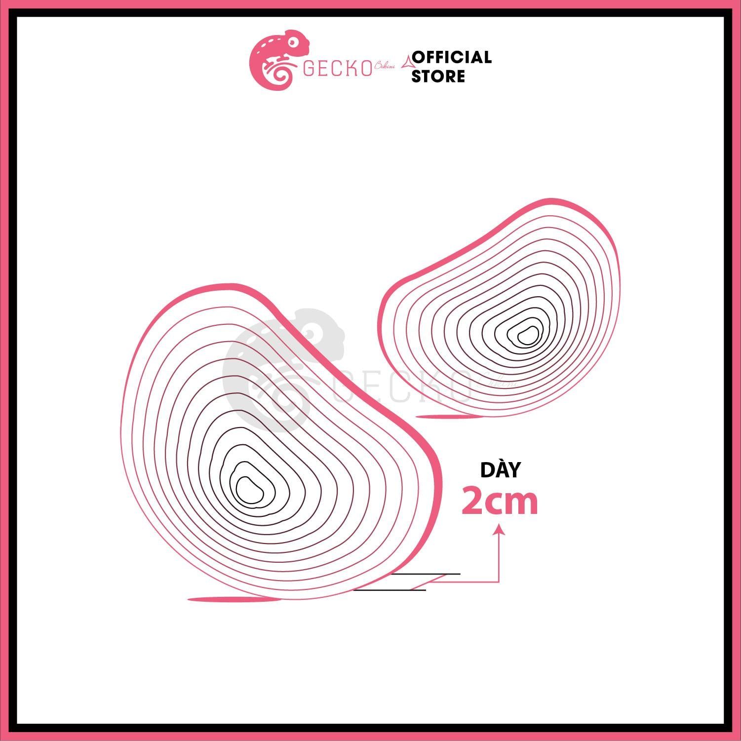  Bộ 2 Mút Đệm Hột Xoài Kèm Bikini Nâng Vòng 1 GECKO 3PK09 