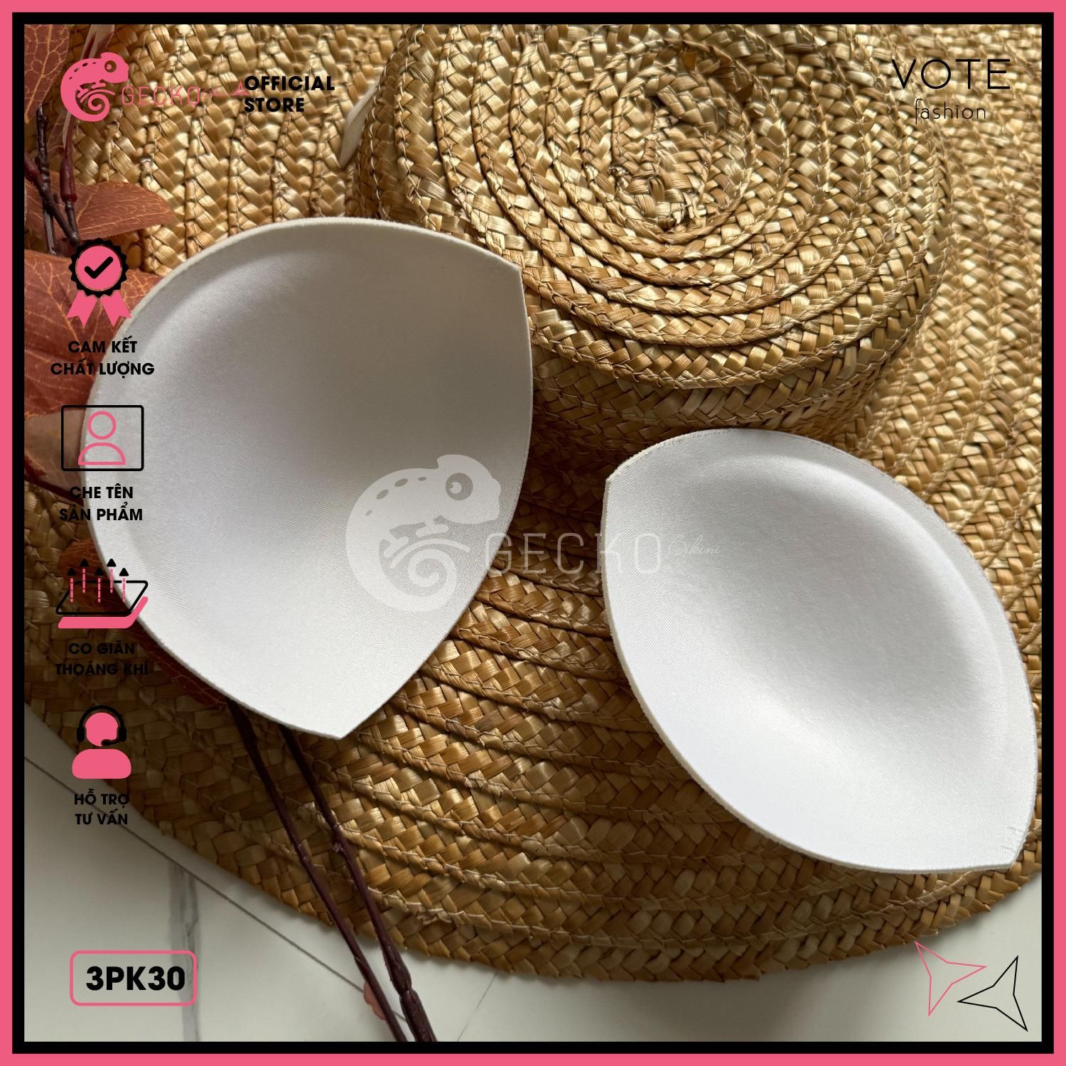  Cặp 2 Mút Đệm Độn Ngực P80 Mặc Kèm Bikini GECKO 3PK30 