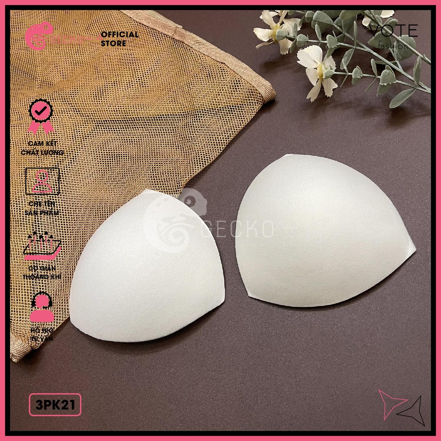  Cặp 2 Mút Đệm Tam Giác Dùng Mặc Kèm Áo Bra Bikini GECKO 3PK21 