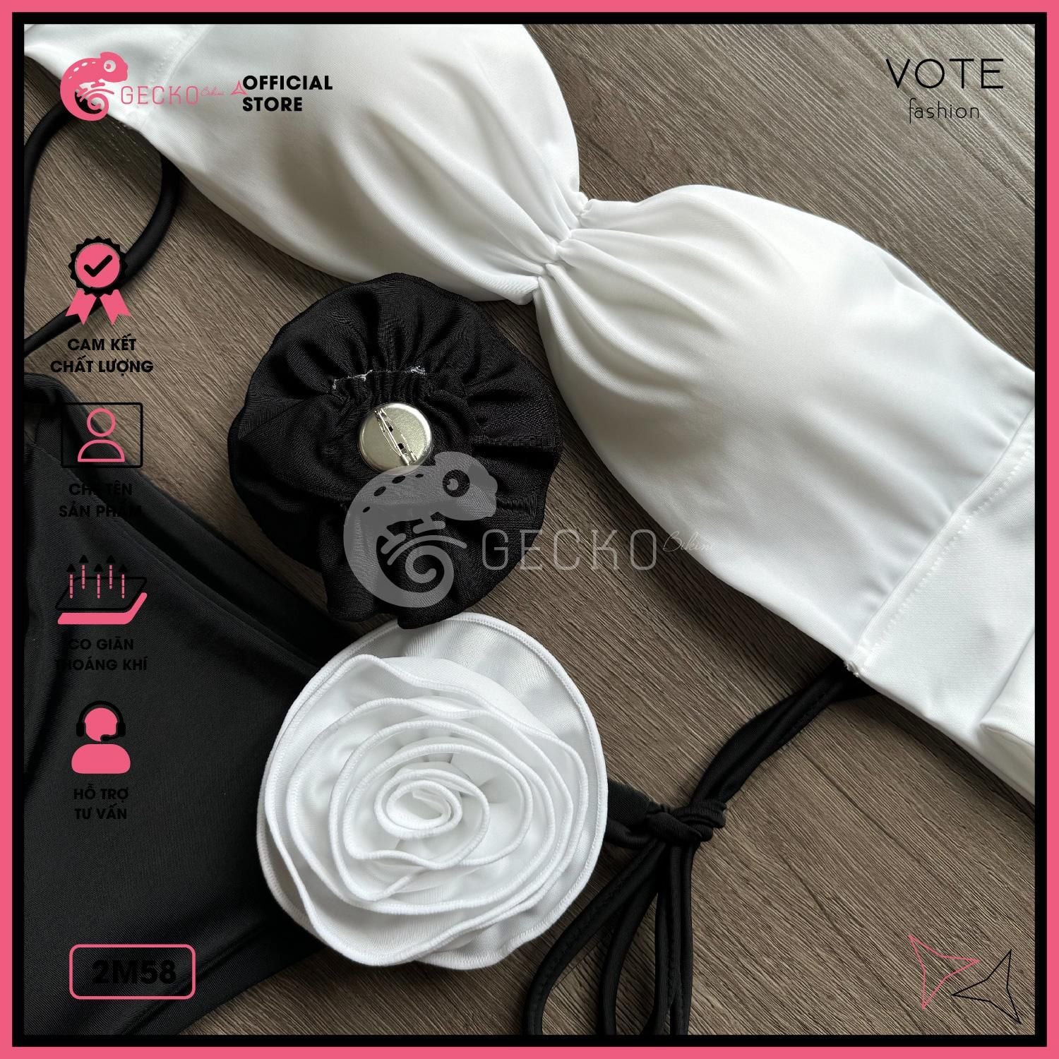  Bikini 2 Mảnh Cúp Ngực Kèm Hoa Gợi Cảm GECKO 2M58 