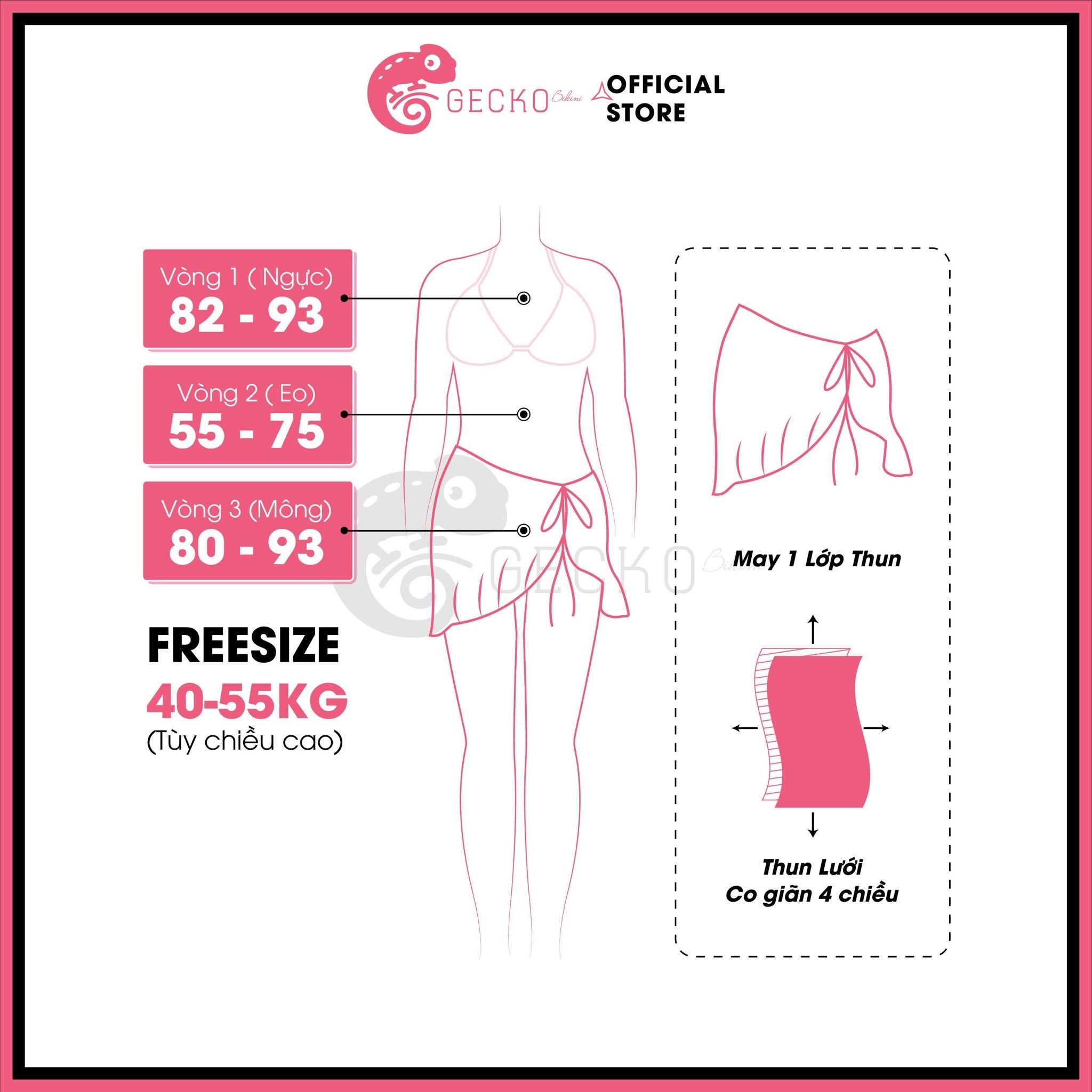  Chân Váy Mặc Nhiều Kiểu Kèm Bikini GECKO 3PK23 