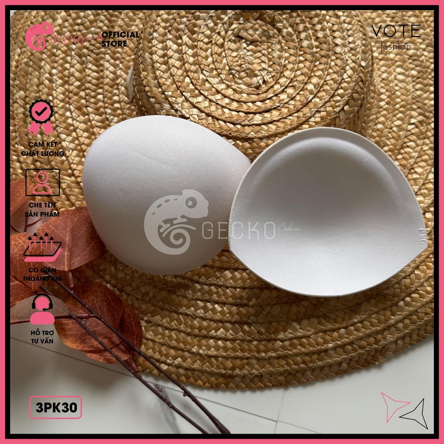 Cặp 2 Mút Đệm Độn Ngực P80 Mặc Kèm Bikini GECKO 3PK30 