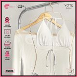  Combo 3 Món Bikini 2 Mảnh Phối Áo Lưới Trễ Vai Mặc Ngoài GECKO 4CB16 