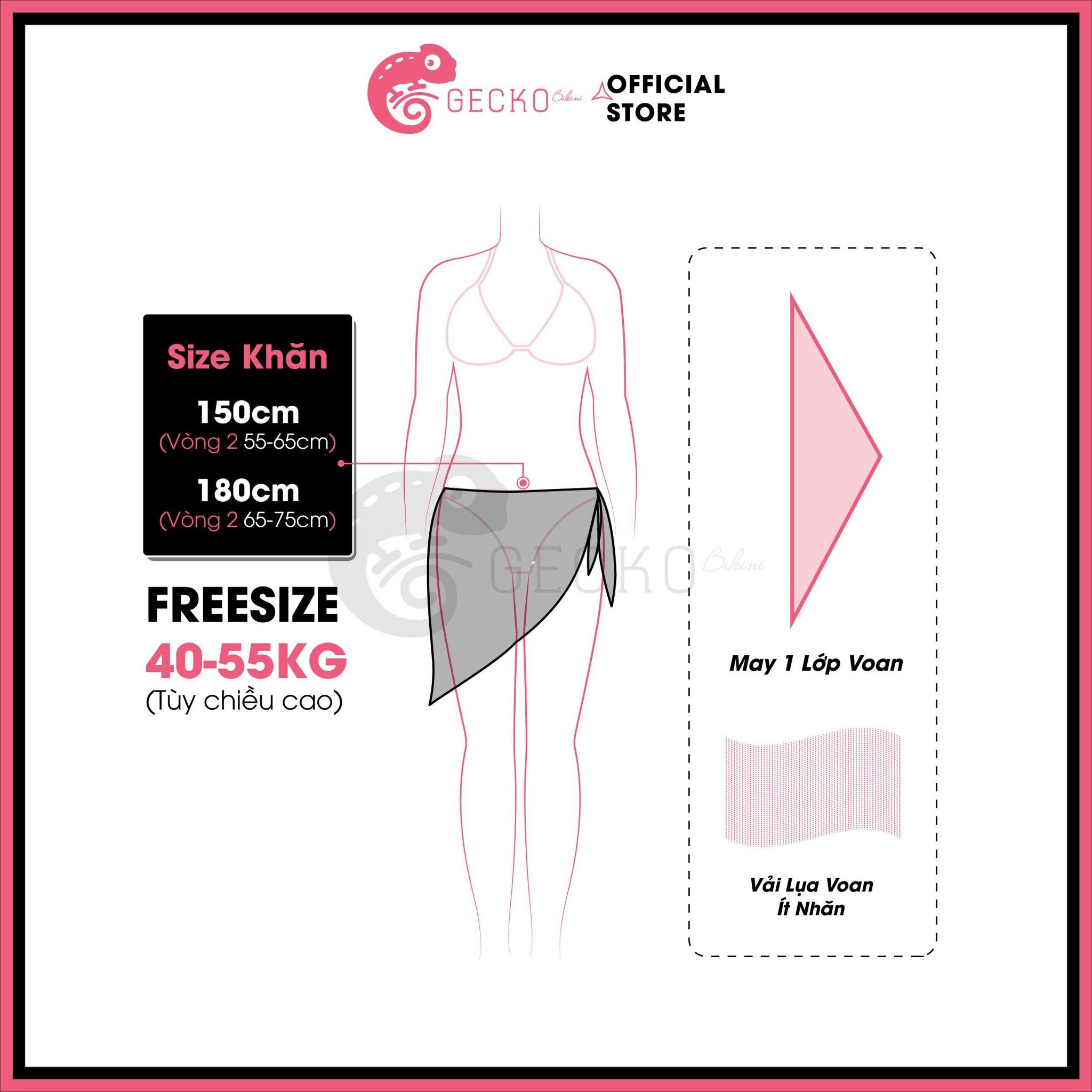  Khăn Voan Lưới Mặc Ngoài Bikini GECKO 3PK03 