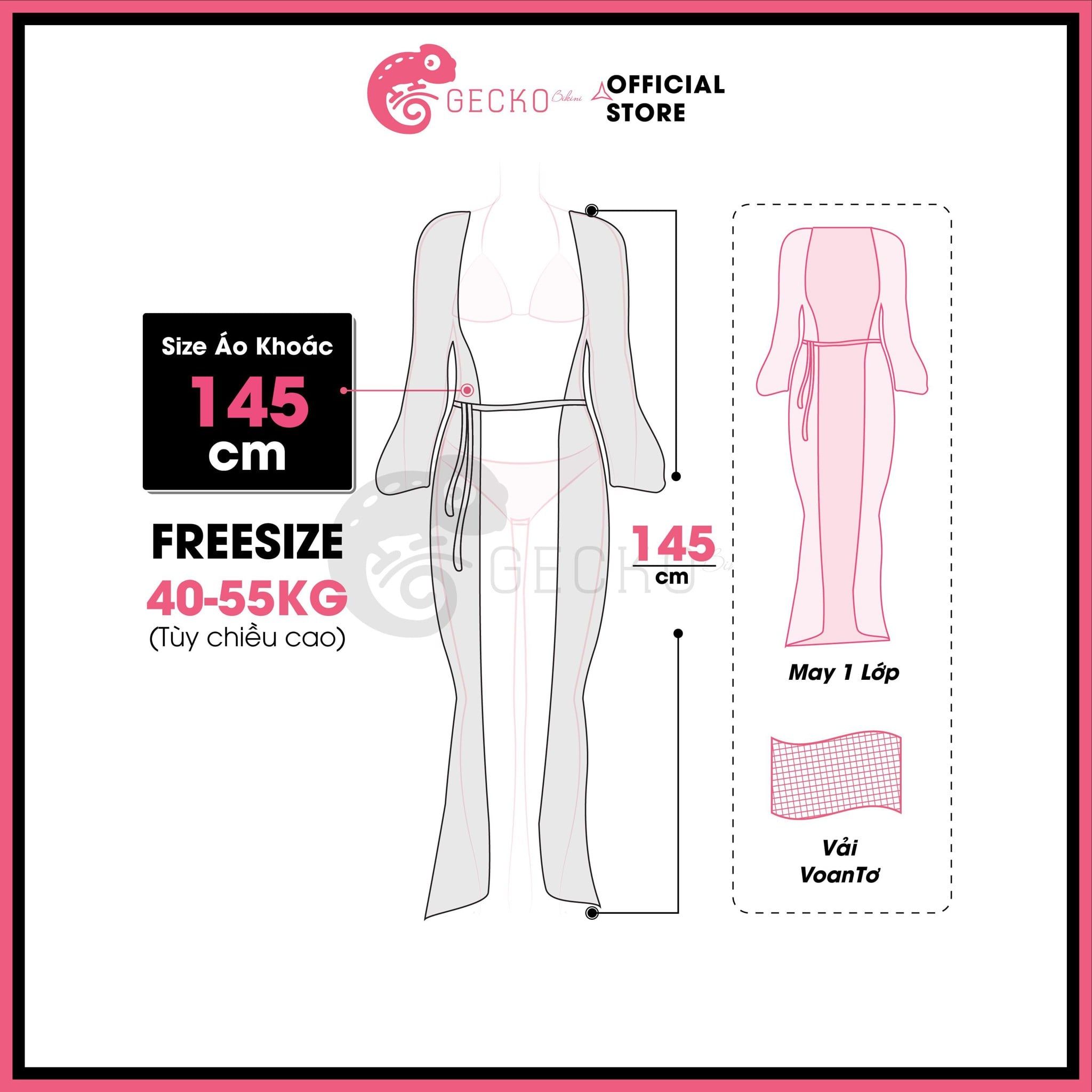  Áo Choàng Đi Biển Mặc Kèm Bikini Dạng Bèo Dáng Dài GECKO 3PK17 