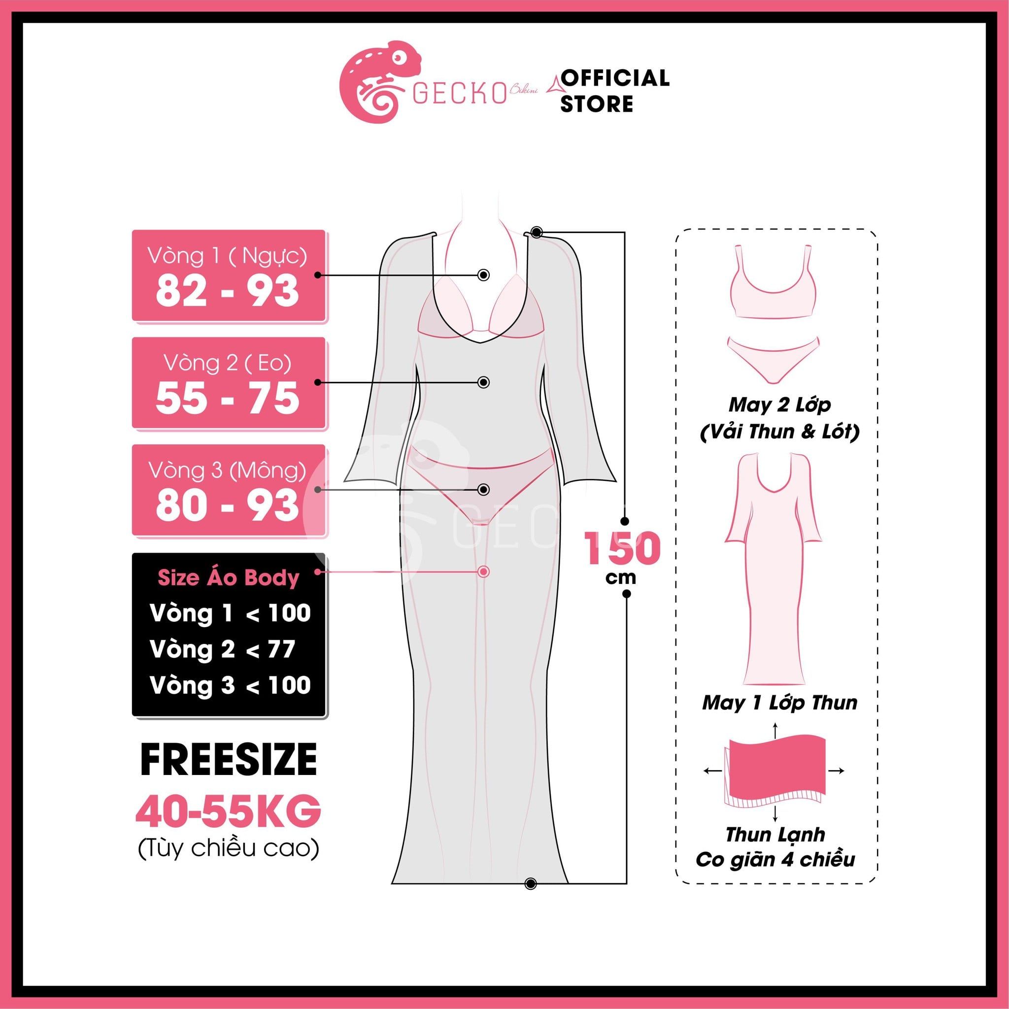  Combo 3 Món Bikini Quần Áo Tam Giác Kèm Áo Lưới Dáng Dài GECKO 4CB11 