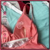  Bikini 1 Mảnh Bodysuit Thun Tăm Khoét Lưng Cổ V Xẻ Cao GECKO 1M12 