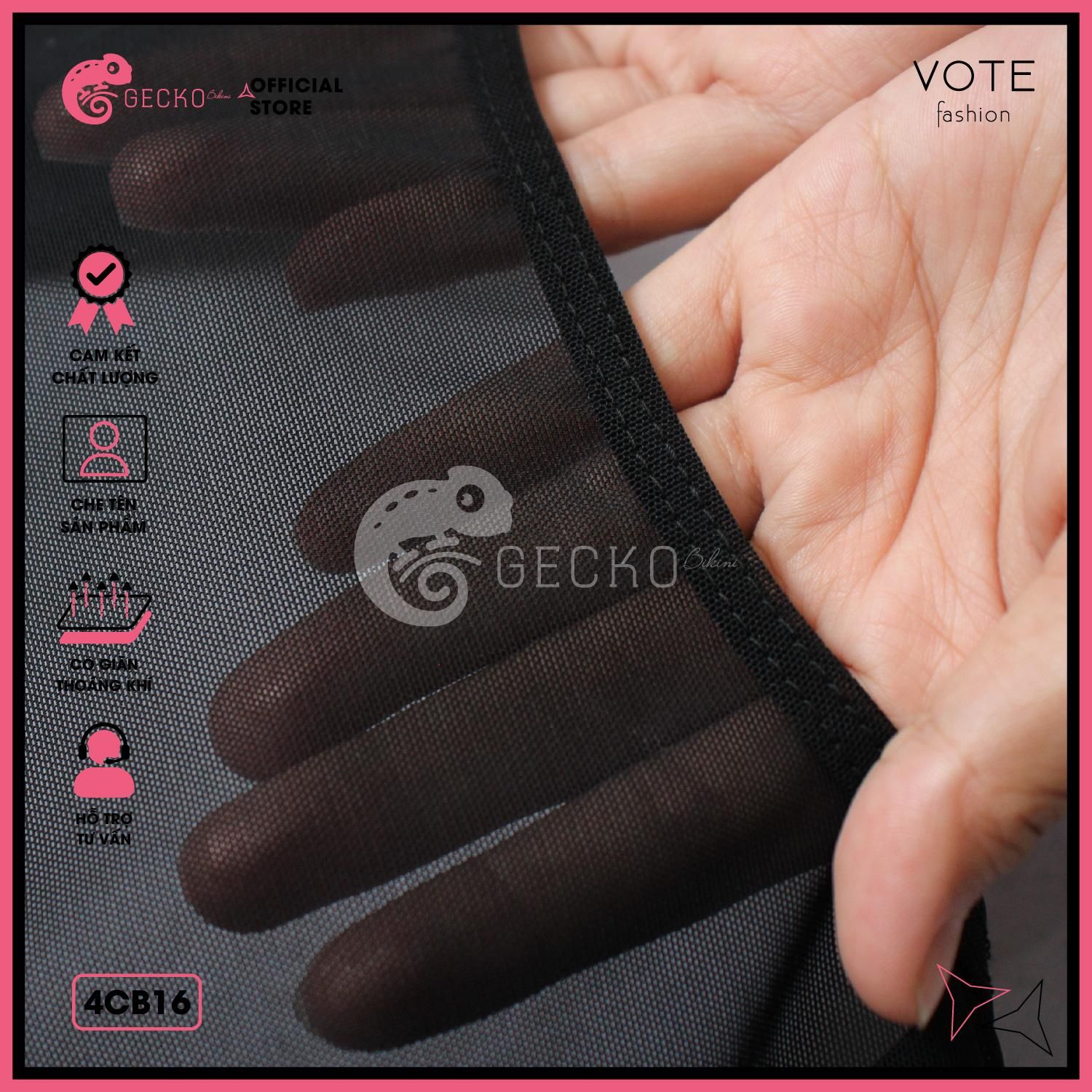  Combo 3 Món Bikini 2 Mảnh Phối Áo Lưới Trễ Vai Mặc Ngoài GECKO 4CB16 