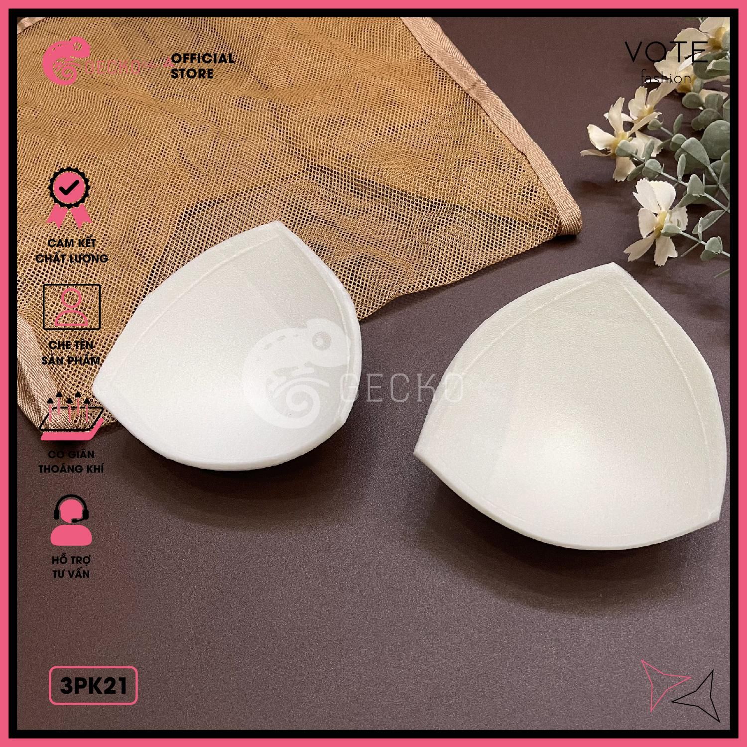  Cặp 2 Mút Đệm Tam Giác Dùng Mặc Kèm Áo Bra Bikini GECKO 3PK21 