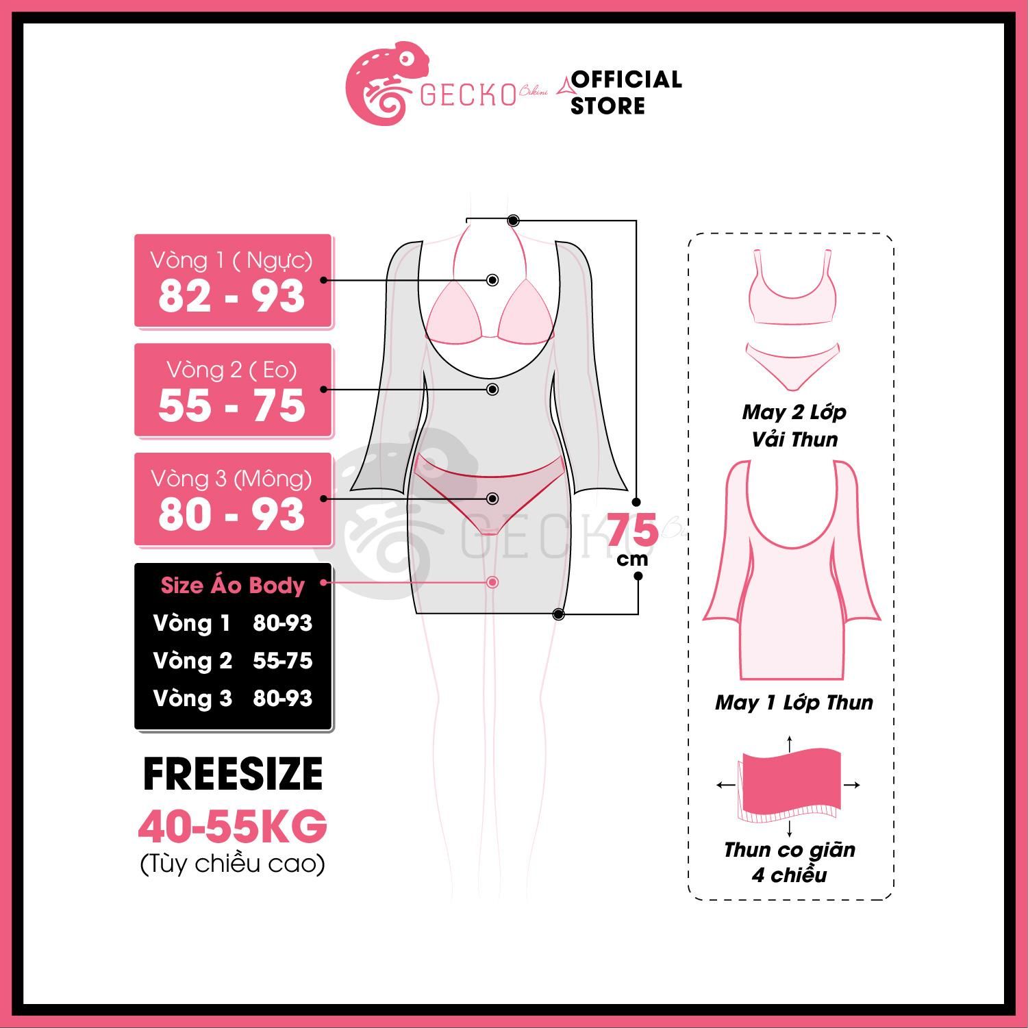  Combo 3 Món Bikini 6 Khoen Phối Áo Lưới Khoét Dáng Ngắn GECKO 4CB26 