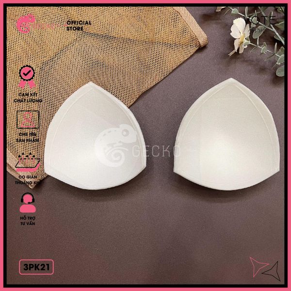  Cặp 2 Mút Đệm Tam Giác Dùng Mặc Kèm Áo Bra Bikini GECKO 3PK21 