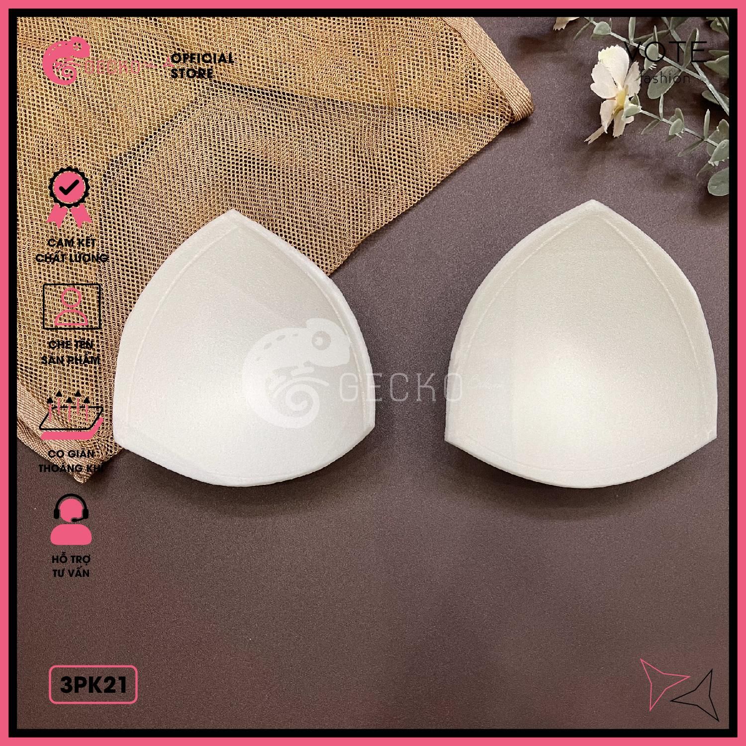  Cặp 2 Mút Đệm Tam Giác Dùng Mặc Kèm Áo Bra Bikini GECKO 3PK21 