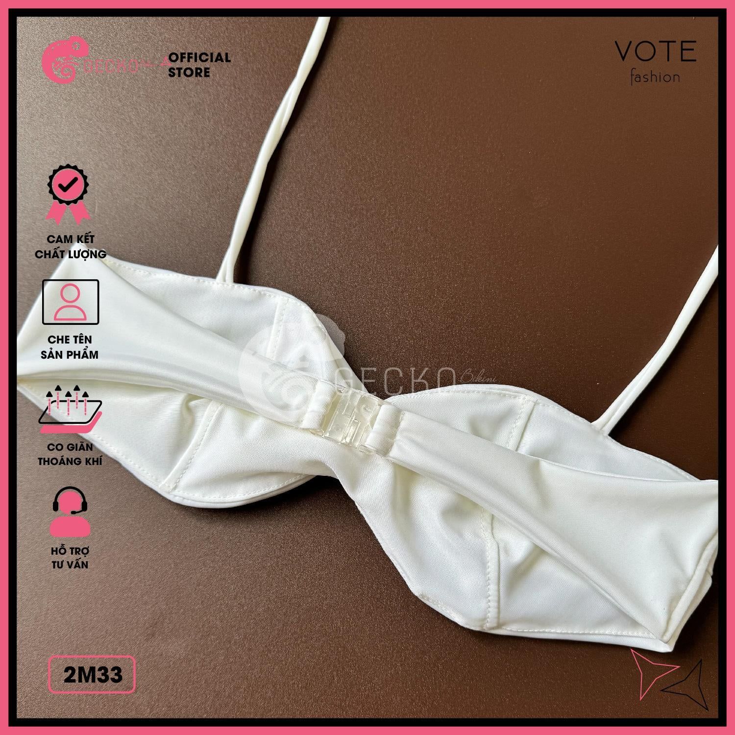  Bikini 2 Mảnh Áo Xoắn Cúp Ngang Gợi Cảm GECKO 2M33 