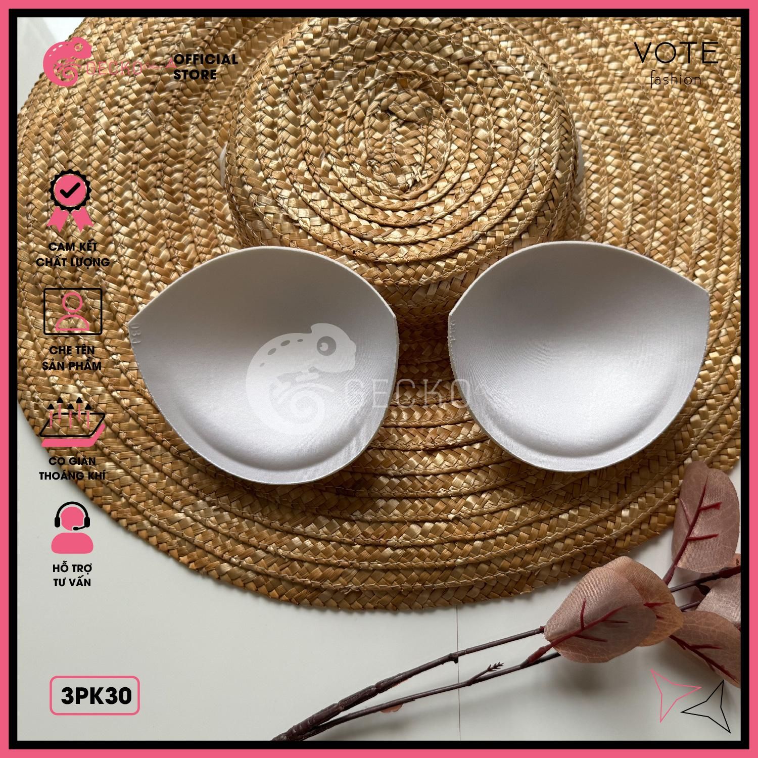  Cặp 2 Mút Đệm Độn Ngực P80 Mặc Kèm Bikini GECKO 3PK30 