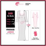  Áo Lưới Body Dáng Dài Mặc Kèm Bikini Tay Loe Xuyên Thấu GECKO 3PK12 
