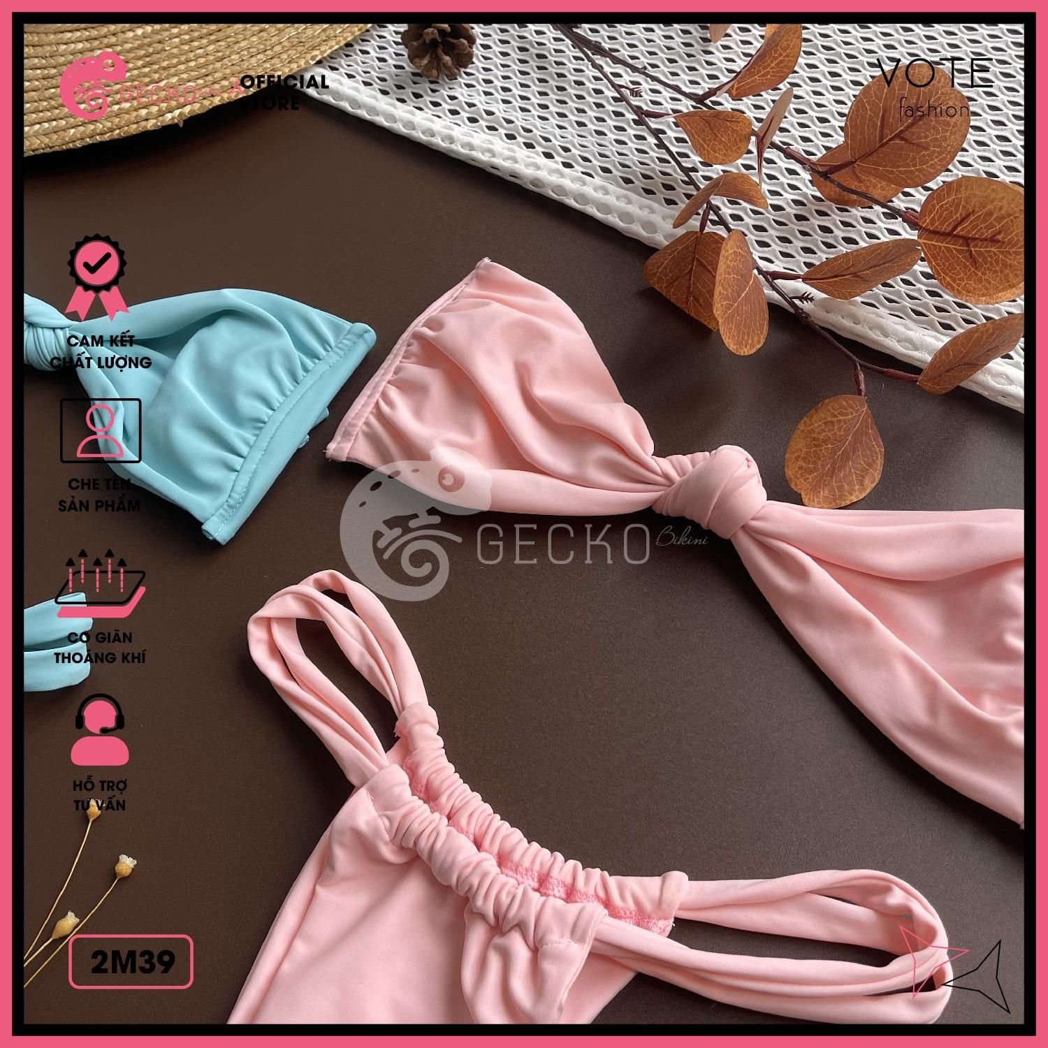 Bikini 2 Mảnh Áo Chéo Quần Nhỏ Đan Dây GECKO 2M39 