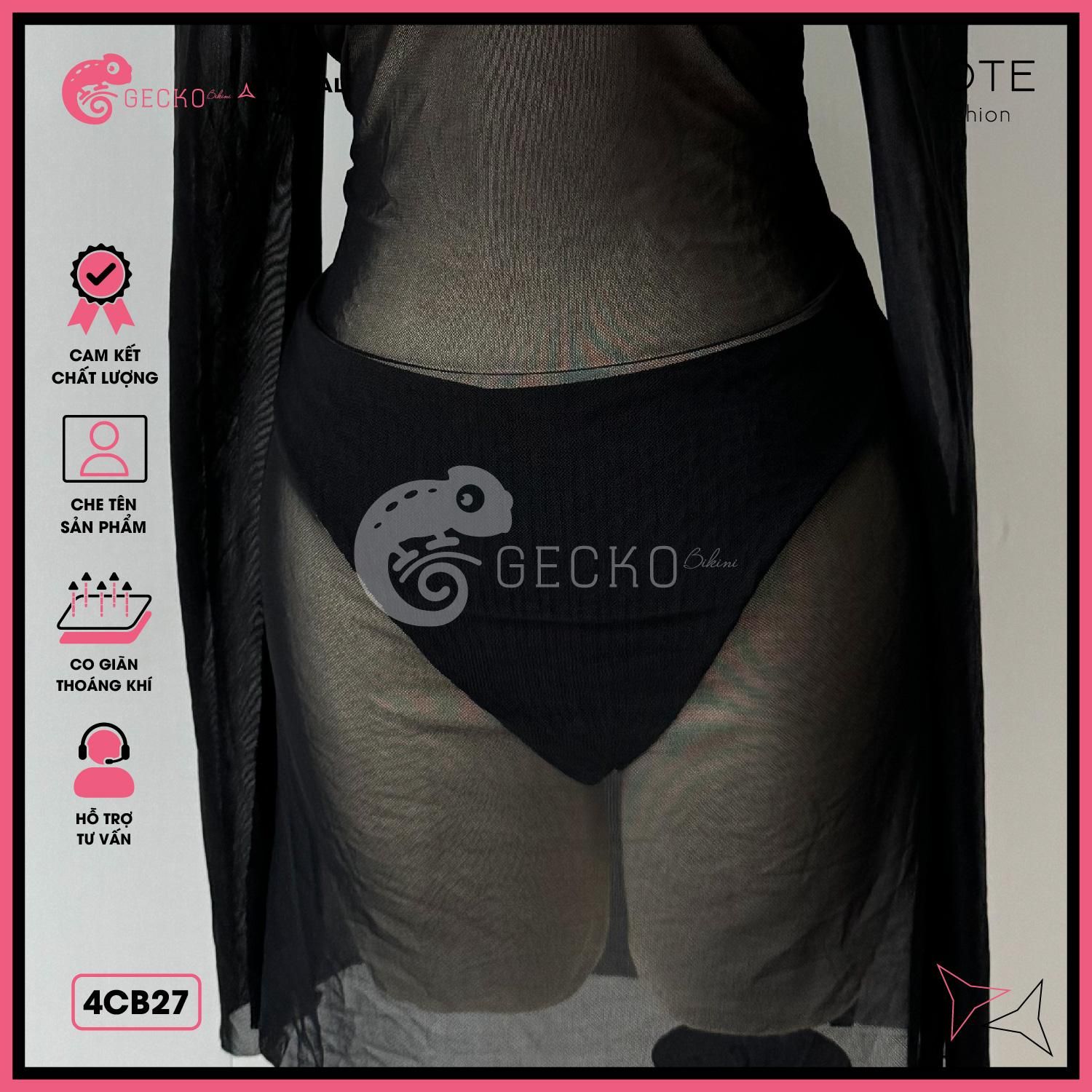  Combo 3 Món Bikini Xốp Nhật Áo Lưới Trễ Vai Dáng Ngắn GECKO 4CB27 