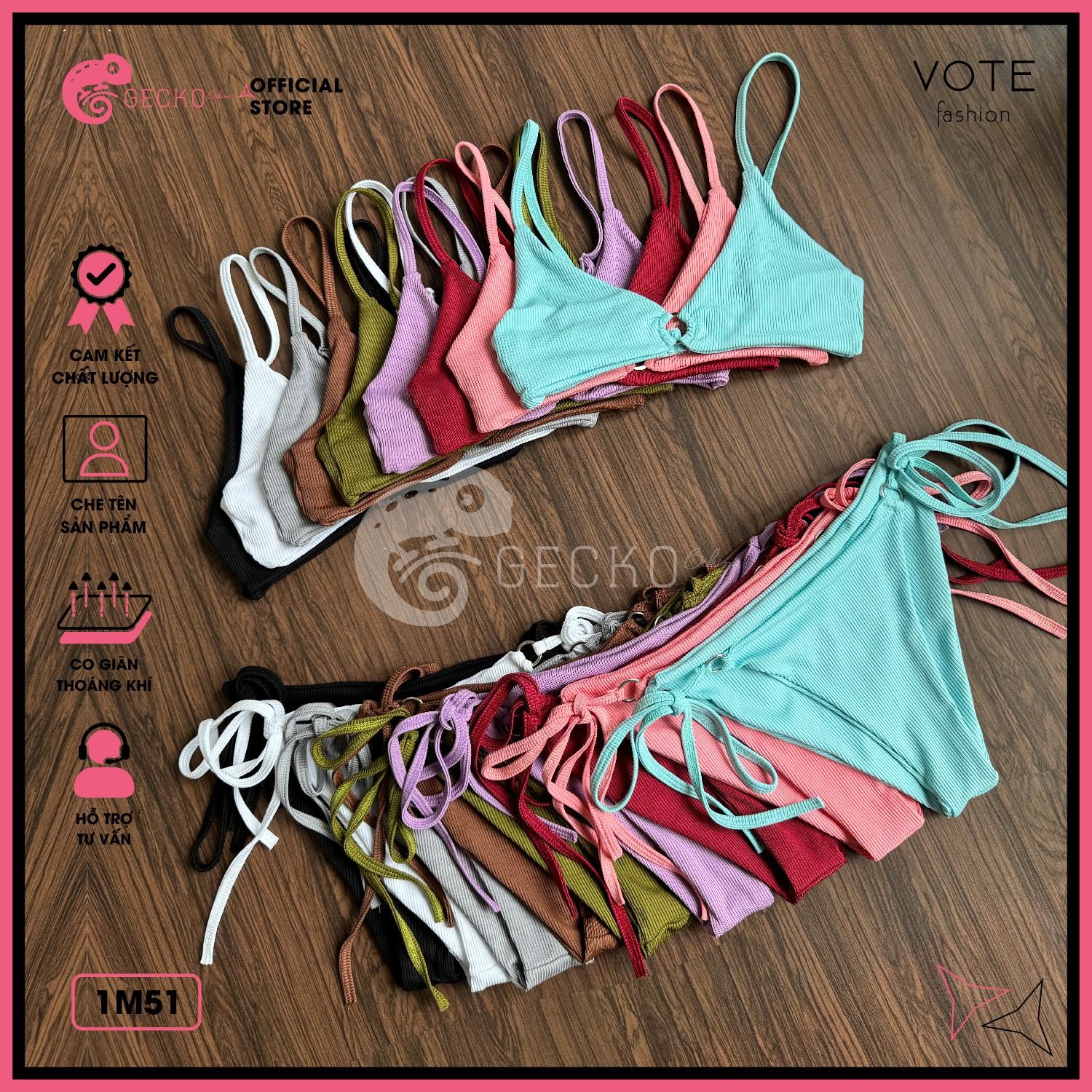  Bikini 2 Mảnh Xốp Tăm Phối Khoen GECKO 2M51 