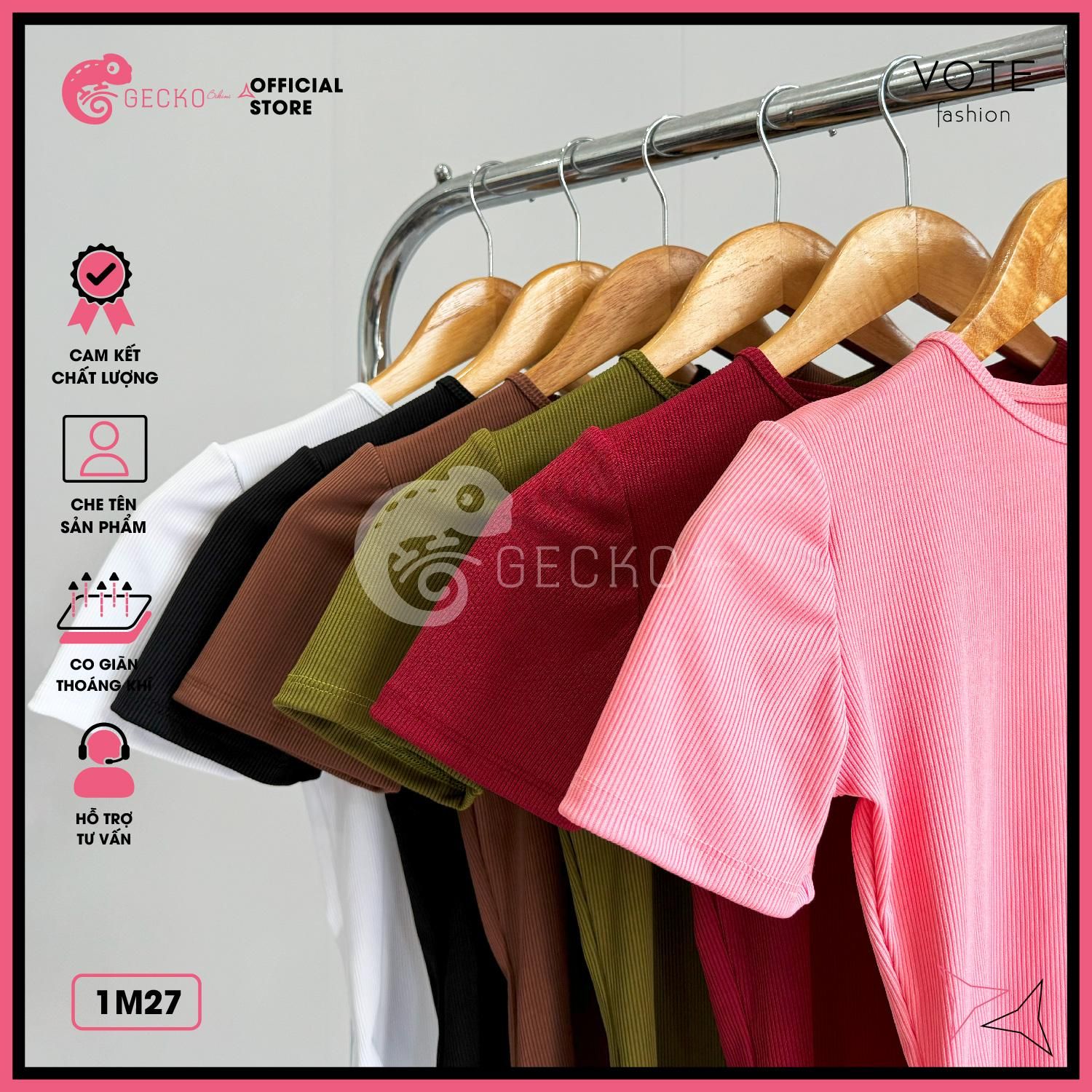  Bikini 1 Mảnh Áo Thun Bodysuit Không Có Mút Tay Ngắn Đáy Chip GECKO 1M27 