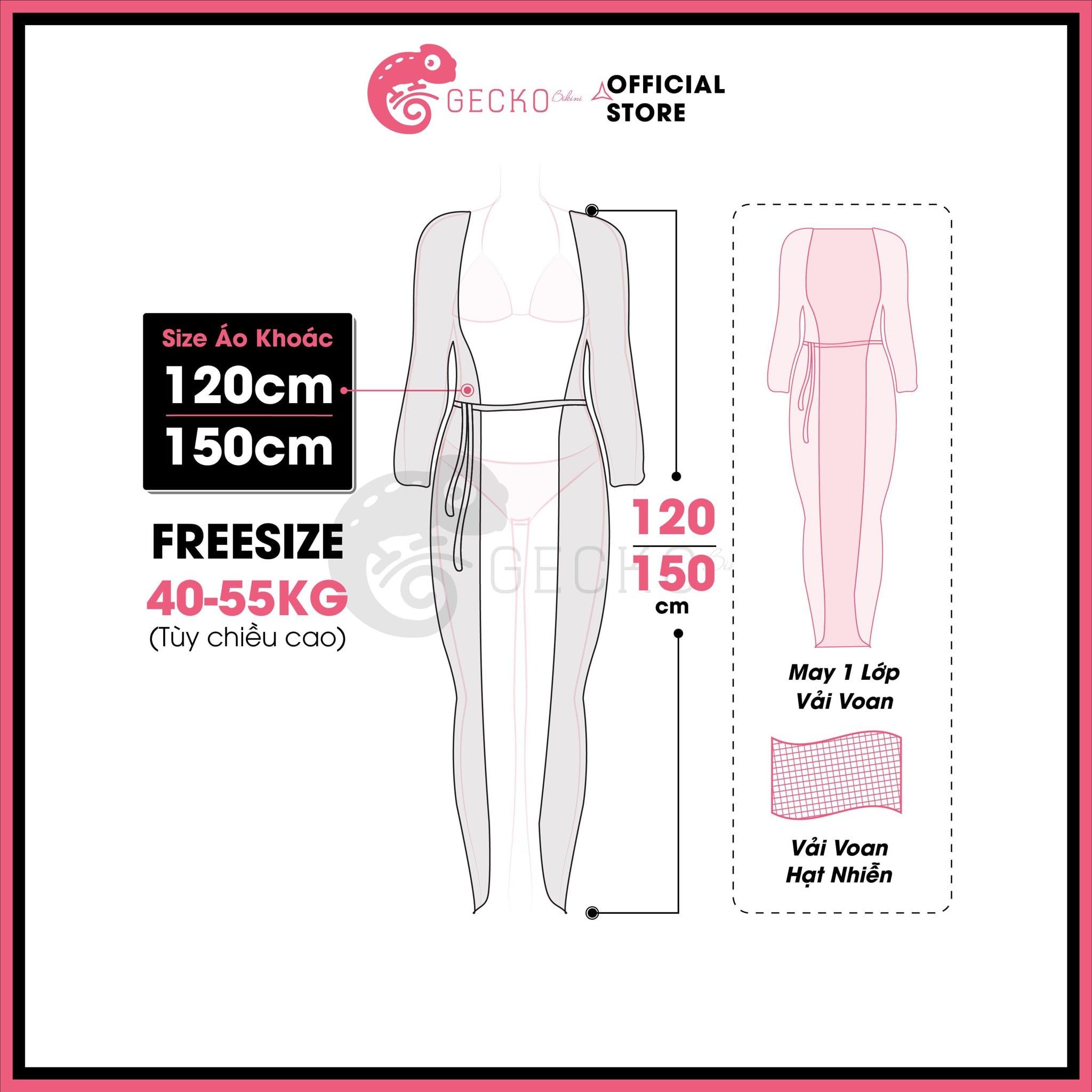  Áo Choàng Váy Voan Mặc Kèm Bikini Đi Biển GECKO 3PK05 