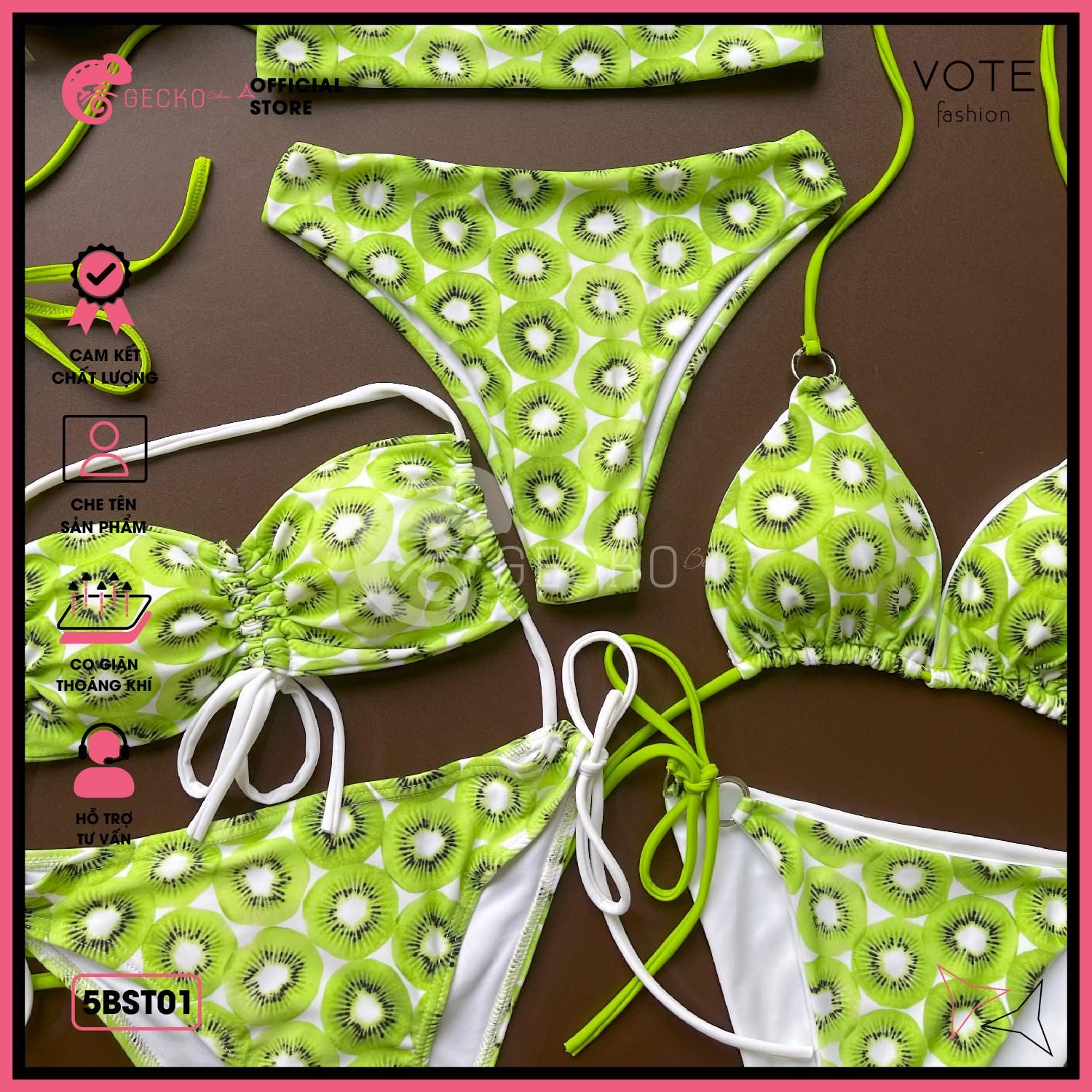  Bikini 2 Mảnh Kiwi Xuân Hè Cá Tính GECKO 5BST01 