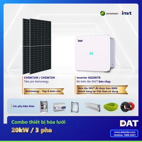 Tiền Điện 14-16 Triệu Đồng / Tháng, Lắp Hệ Thống Điện Mặt Trời 20kW 3 pha