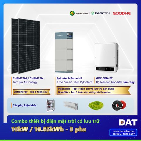 Muốn Lưu Trữ Và Tiết Kiệm Tiền Điện Đến 4 Triệu Đồng/ Tháng, Lắp Hệ Thống 10kW Lưu Trữ 10,65kWh 3 pha